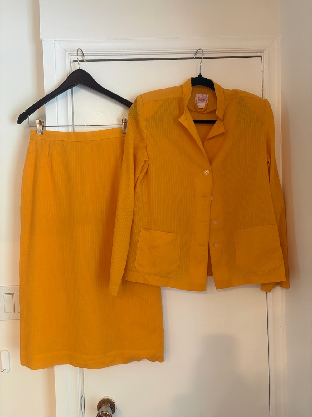 Vintage 70s Mister Leonard Sunshine Yellow Skirt & Jacket Set